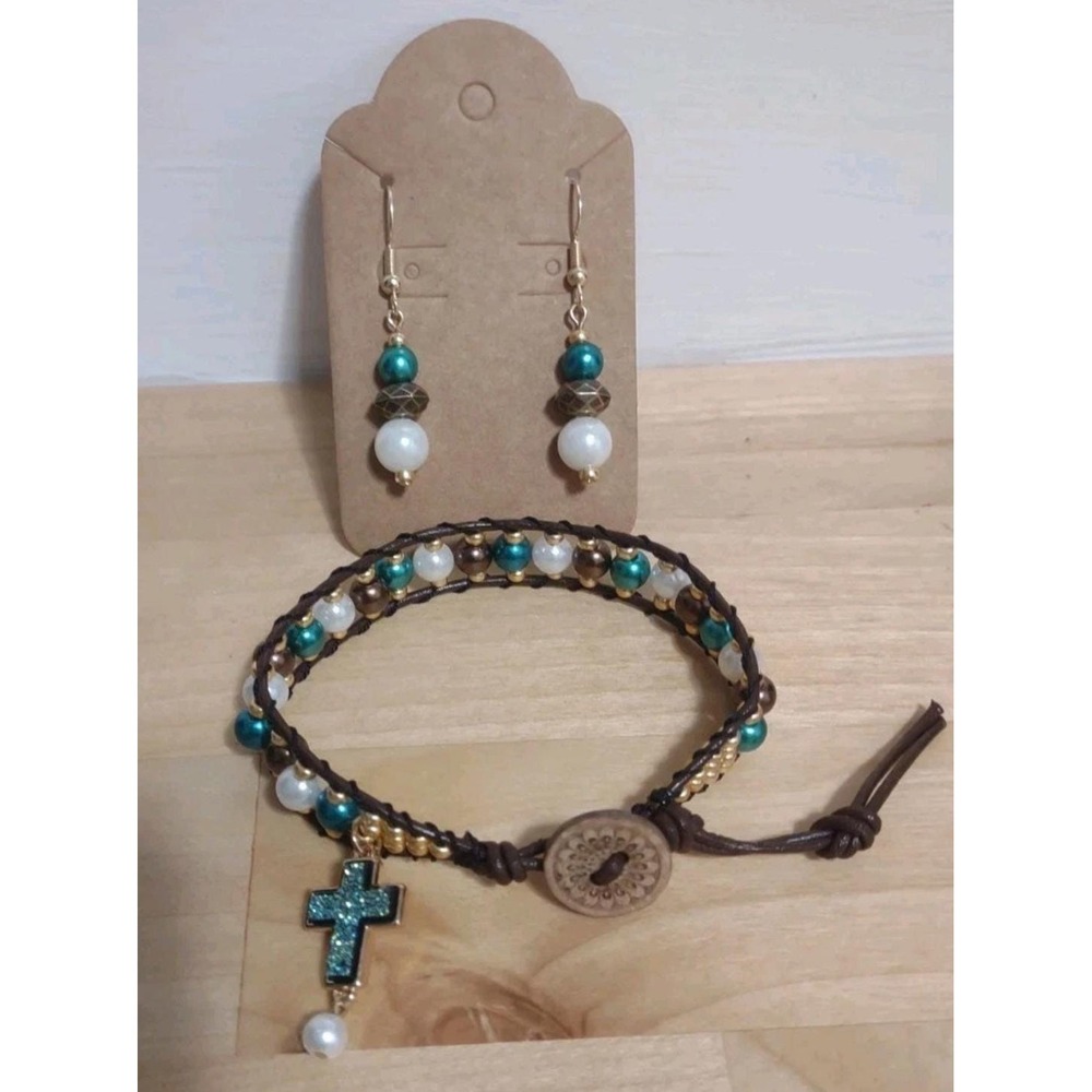 Celestial Pearl and Teal Jewelry Set